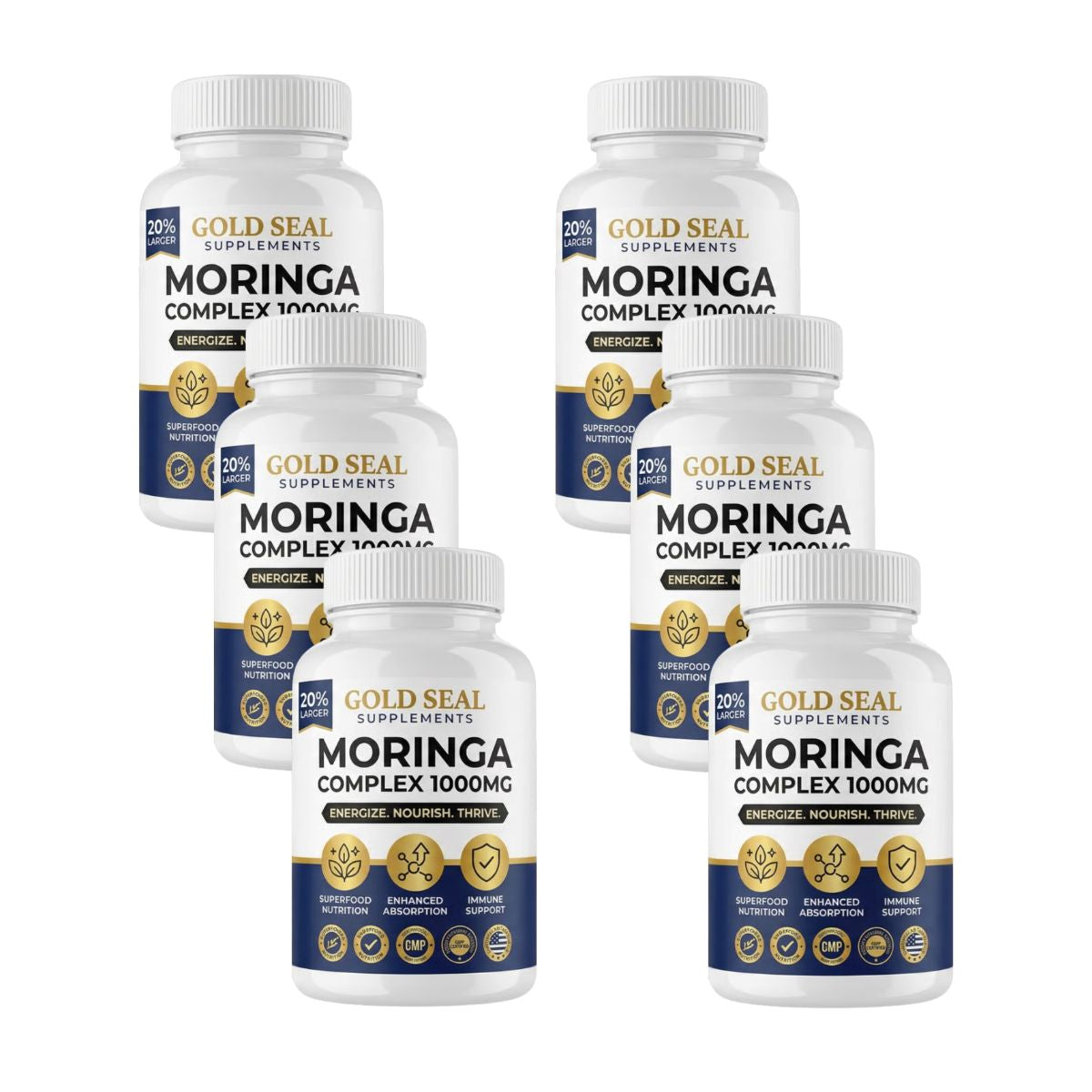 Gold Seal Moringa Complex (10,000MG) (6 Bottles)
