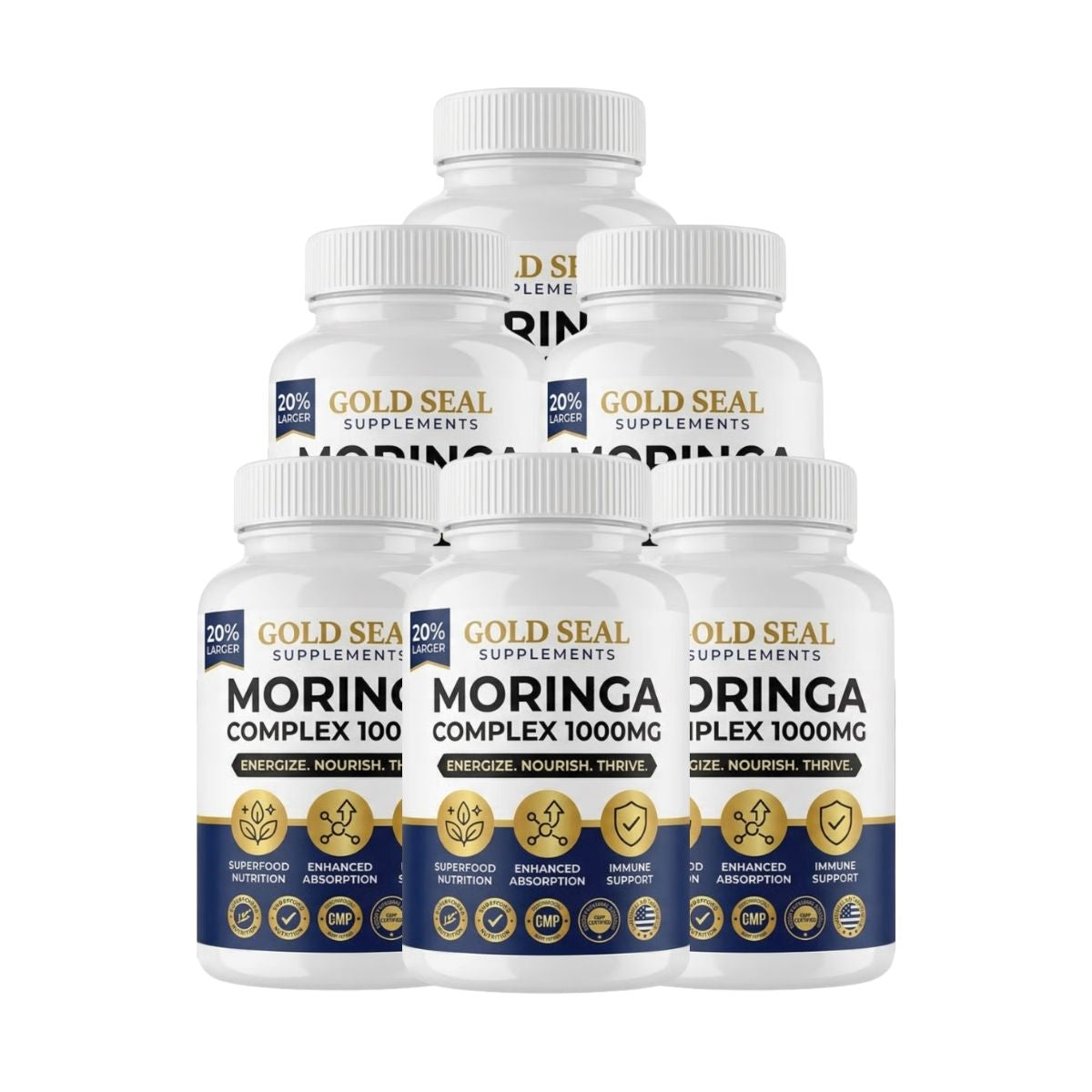 Gold Seal Moringa Complex (10,000MG) (5 Bottles)